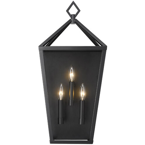 Arnold 3 Light 11 inch Powder Coated Black Outdoor Wall Sconce